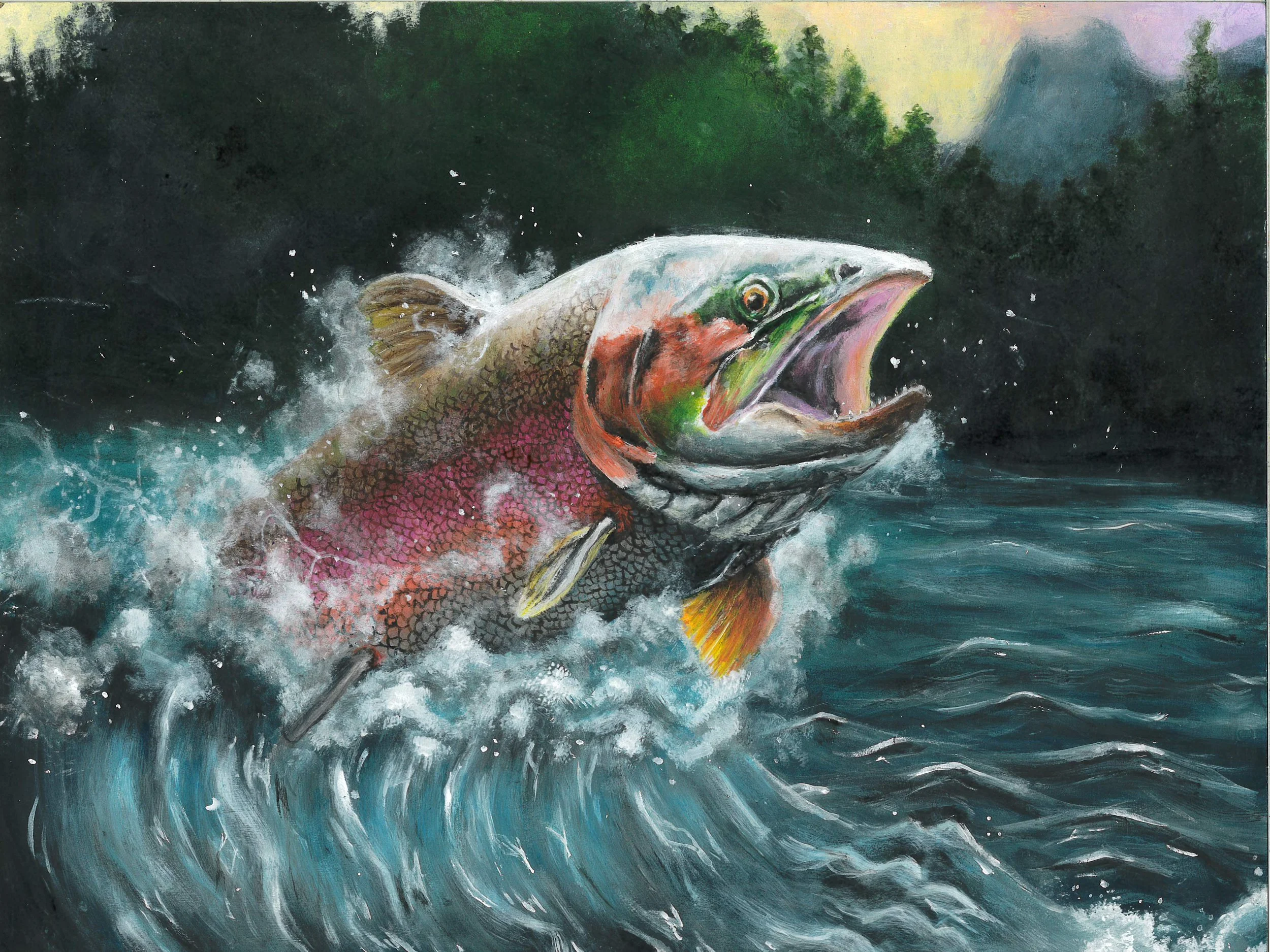 絵画　ANNA．Ｋ　魚 金の魚 | Yukari.Tanemura ｜インテリア絵画 アートの専門通販